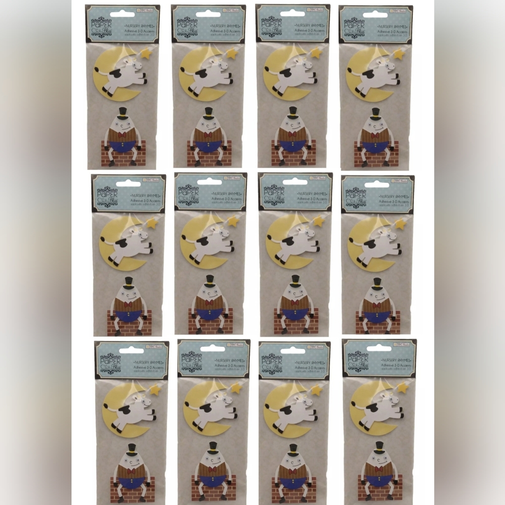 NEW 12 Pkgs Paper Bliss Nursery Rhymes 3D Adhesive Stickers